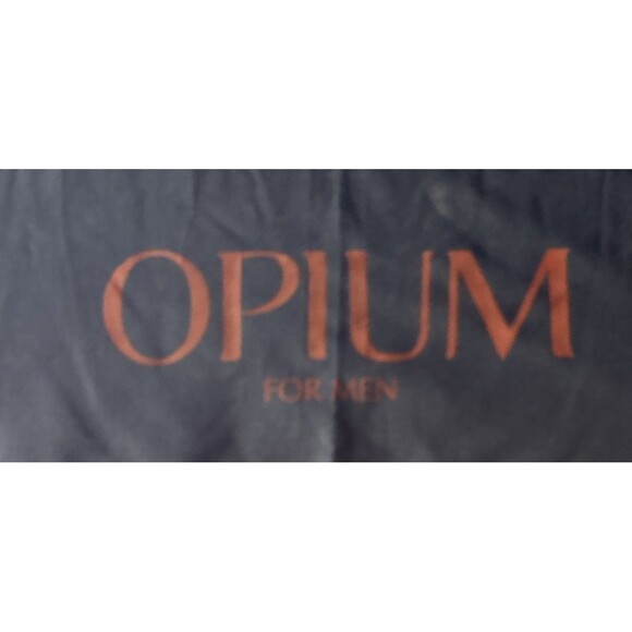 Vtg Yves Saint Laurent OPIUM Umbrella Bamboo Handle Blue Red Print Logo Italy - Picture 4 of 9